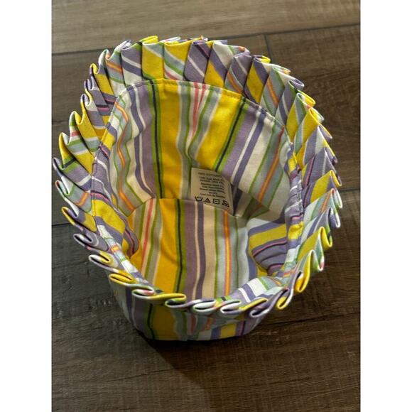 Longaberger 2006 Easter Stripe Picket Pail Basket Stand Up Liner purple yellow - Picture 1 of 4